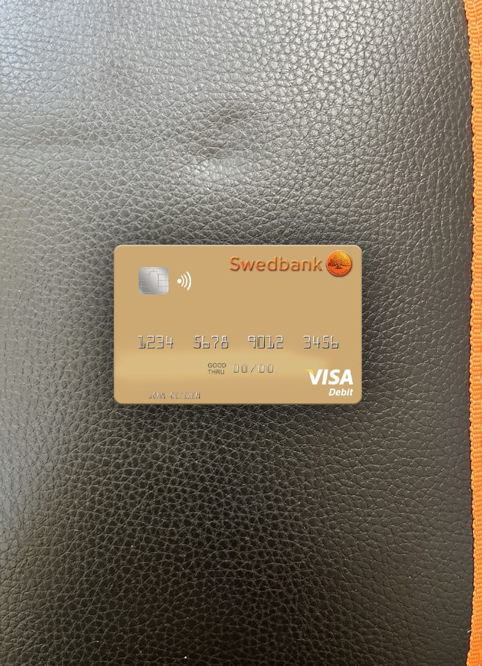 Download Sweden Swedbank visa debit card photolook front Photoshop template